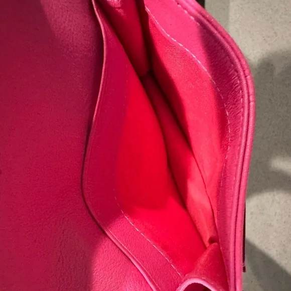 MCM Hot Pink Envelope Clutch with Silver-Tone Logo Accent - Picture 5 of 7